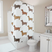 Cute Watercolor Dachshund Dog シャワーカーテン (インサイチュ)
