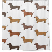 Cute Watercolor Dachshund Dog シャワーカーテン (正面)
