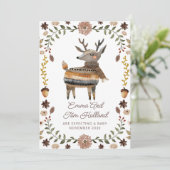 Cute Watercolor Deer Knitted Sweater Pregnancy 案内状 (スタンド正面)