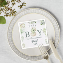 Cute Watercolor Dinosaur 1st Birthday & Baby 