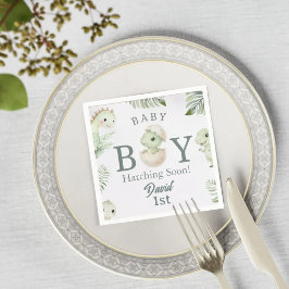 Cute Watercolor Dinosaur 1st Birthday & Baby  スタンダードカクテルナプキン