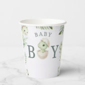 Cute Watercolor Dinosaur 1st Birthday & Baby 紙コップ (裏面)