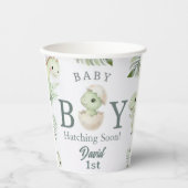 Cute Watercolor Dinosaur 1st Birthday & Baby 紙コップ (正面)