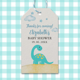 Cute Watercolor Dinosaur Baby shower ギフトタグ