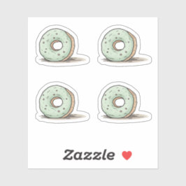 Cute Watercolor Donut シール