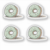 Cute Watercolor Donut シール (正面)