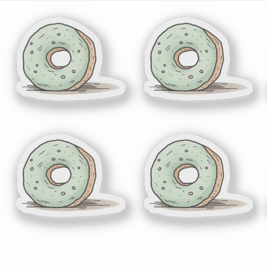 Cute Watercolor Donut シール (正面)