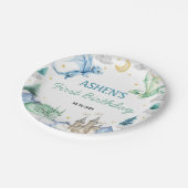 Cute Watercolor Dragon Birthday ペーパープレート (アングル)