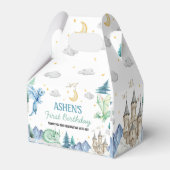 Cute Watercolor Dragon Birthday Favor Box フェイバーボックス (裏面サイド)