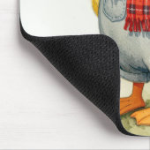 Cute Watercolor Duck In Overalls マウスパッド (コーナー)
