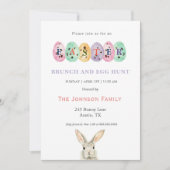 Cute watercolor Easter eggs Easter Brunch  シーズンカード (正面)