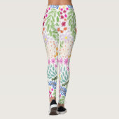 Cute Watercolor Floral Blooming Spring Custom Name レギンス (裏面)