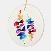 Cute watercolor floral design セラミックオーナメント (左)