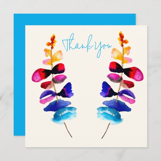 Cute watercolor floral design ノートカード (正面/裏面)