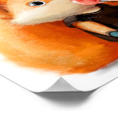 Cute Watercolor Fox Lollipop | Fox Wall Print  ポスター (角)