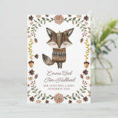 Cute Watercolor Fox Pregnancy 案内状 (スタンド正面)