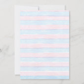 Cute Watercolor Gender Reveal Heart Balloon 招待状 (裏面)