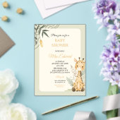 Cute Watercolor Giraffe Baby Shower Design アクリル招待状 (インサイチュ (ウェディング))