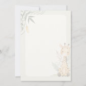 Cute Watercolor Giraffe Baby Shower Design 招待状 (裏面)
