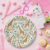 Cute Watercolor Giraffe Pattern ペーパープレート (パーティー)
