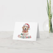 Cute Watercolor Golden Retriever Christmas シーズンカード (正面)