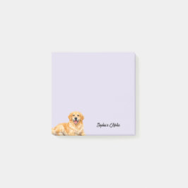 Cute Watercolor Golden Retriever Trendy Custom ポストイット