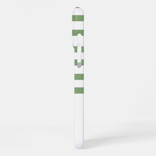 Cute Watercolor Green Bow Stripes iPhoneケース (左側面)