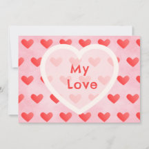 Cute Watercolor Heart Valentine Card