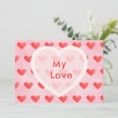 Cute Watercolor Heart Valentine Card (スタンド正面)