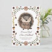 Cute Watercolor Hedgehog Pregnancy 案内状 (スタンド正面)