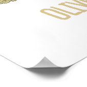 Cute Watercolor Hedgehog & Wildflowers Nursery  ポスター (角)