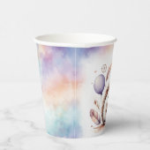 Cute Watercolor Hedgehog with Balloons Birthday 紙コップ (右)