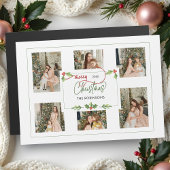 Cute Watercolor Holly Merry Christmas Multi Photo
