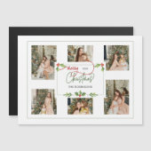 Cute Watercolor Holly Merry Christmas Multi Photo (正面/裏面)