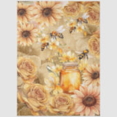 Cute Watercolor Honey Bees & Sunflowers Parchment  薄葉紙 (正面)