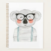 Cute Watercolor Koala with Glasses プランナー手帳 (正面)