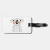 Cute Watercolor Koala with Glasses ラゲッジタグ (裏面横)