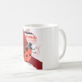 Cute Watercolor Ladybug Arabic Calligraphy Sticker コーヒーマグカップ (正面右)