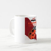 Cute Watercolor Ladybug Arabic Calligraphy Sticker コーヒーマグカップ (正面左)