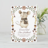 Cute Watercolor Mouse Pregnancy 案内状 (スタンド正面)