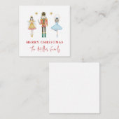 Cute Watercolor Nutcracker Ballerinas Christmas ノートカード (正面/裏面)