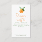 Cute Watercolor Orange Diaper Raffle Baby Shower エンクロージャーカード (正面)