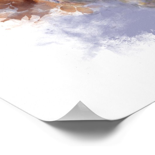 Cute Watercolor Owl Bird Nature art ポスター (角)