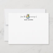 Cute Watercolor Parrot Chic Nursery Note Card 招待状 (正面)