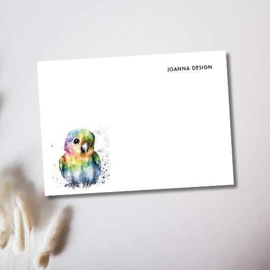 Cute Watercolor Parrot Modern Personalized ポストイット