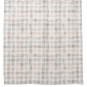 Cute Watercolor Pastel Checkered Pattern Kid's シャワーカーテン (正面)