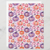 Cute Watercolor Pastel Halloween Pumpkin Paper (正面/裏面)