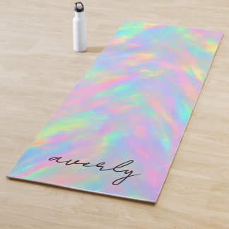 Cute Watercolor Pastel Rainbow Abstract Custom ヨガマット