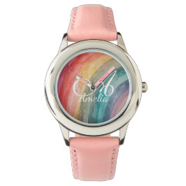 Cute Watercolor Personalized Rainbow  腕時計