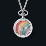 Cute Watercolor Personalized Rainbow Necklace   腕時計<br><div class="desc">Brighten your look with these cute watercolor rainbow necklace,  featuring a soft,  hand-painted design. Personalize them with your name or monogram for a playful and stylish accessory that’s uniquely yours. A perfect gift for kids,  teens,  or anyone who loves color and custom flair!</div>